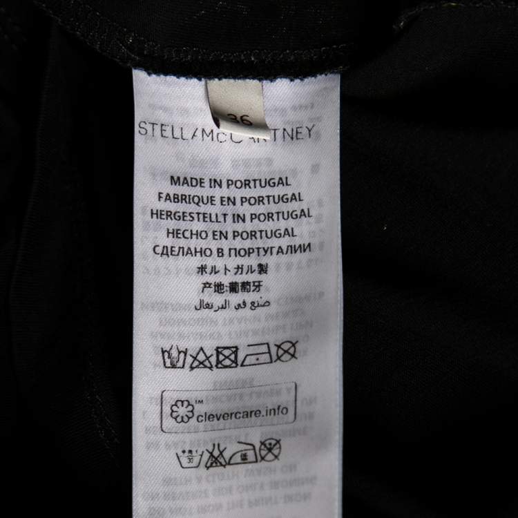 Pre Owned Stella McCartney Black Printed Cotton Top XS