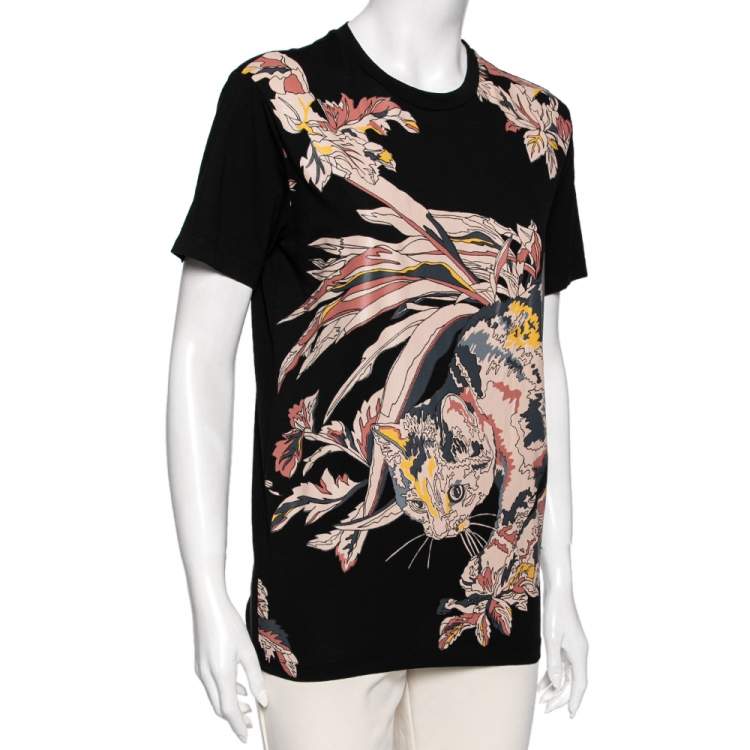 Pre Owned Stella McCartney Black Printed Cotton Top XS