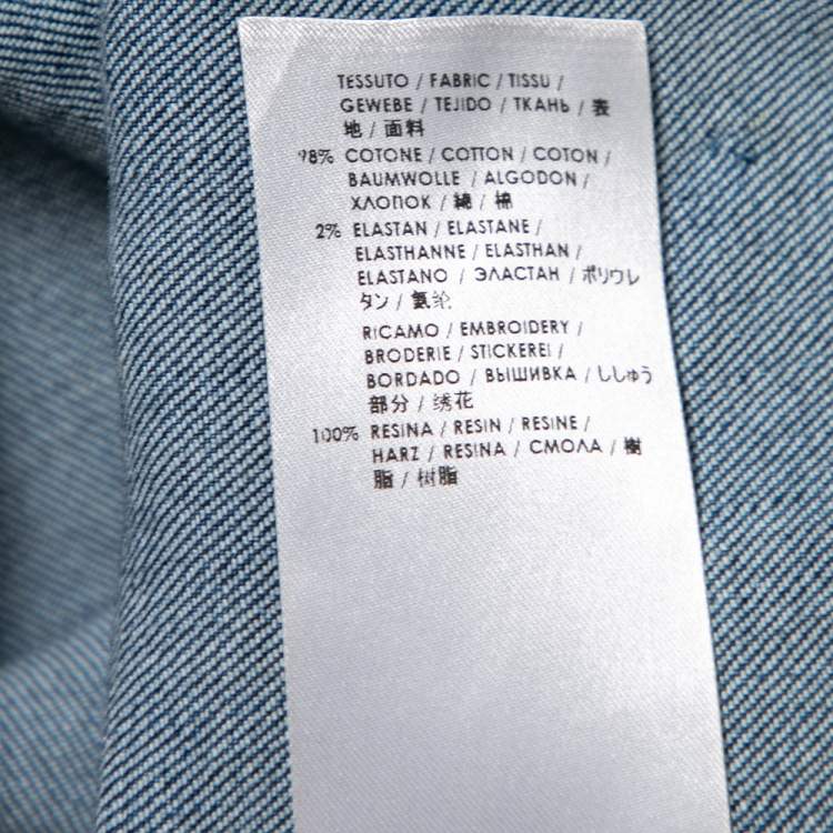 Pre Owned Stella McCartney Blue Denim Crystal Embellished Top M