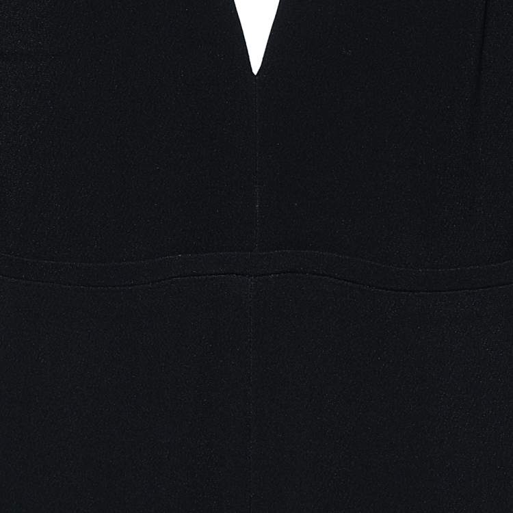 Pre Owned Stella McCartney Black Crepe Plunging Neck Jumpsuit L
