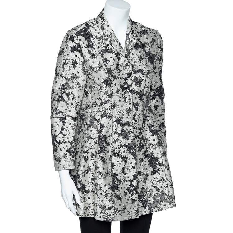 مملوكة مسبقًا Stella McCartney Monochrome Floral Jacquard Button Front Jacket S