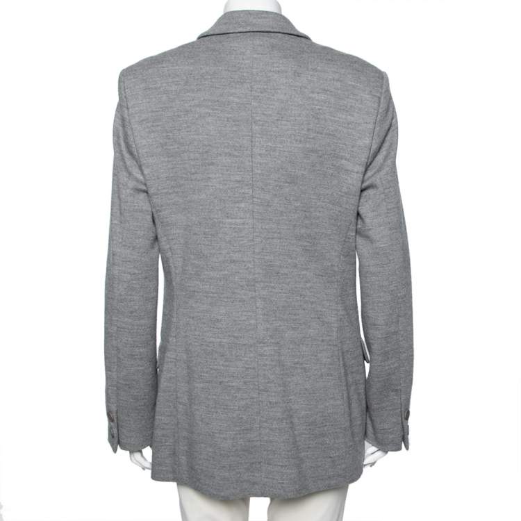 Pre Owned Stella McCartney Grey Wool Double Breasted Blazer M