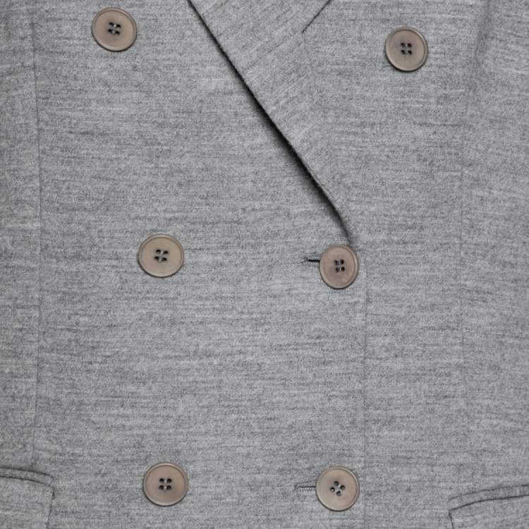 Pre Owned Stella McCartney Grey Wool Double Breasted Blazer M
