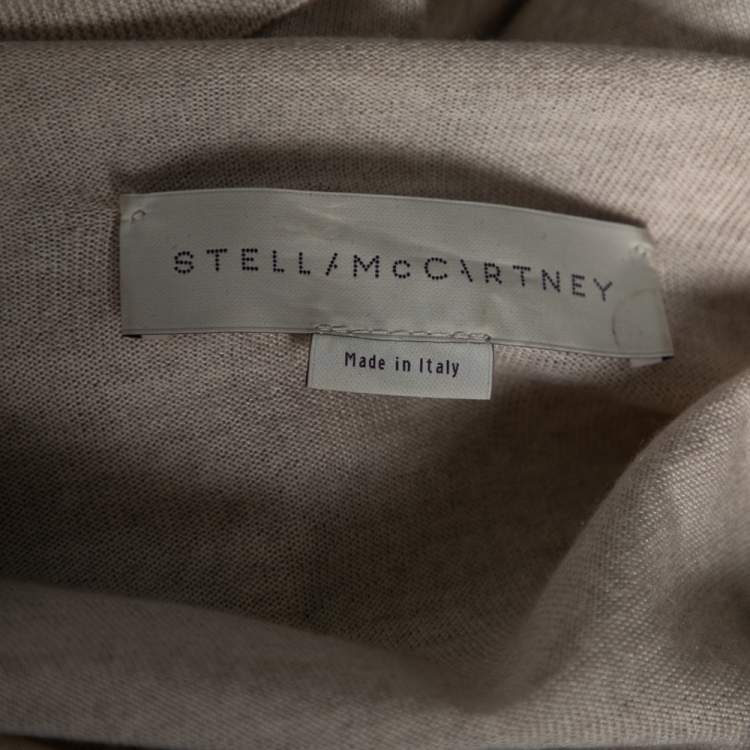 Pre Owned Stella McCartney Beige Embellished Wool V-Neck Jumper S