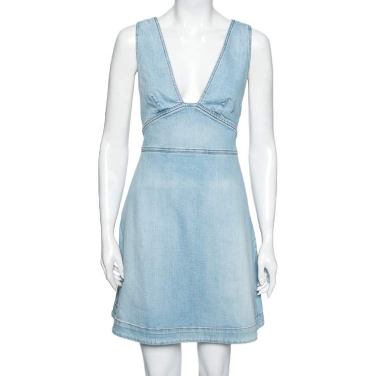 Pre Owned Stella McCartney Blue Denim Dungaree Dress S
