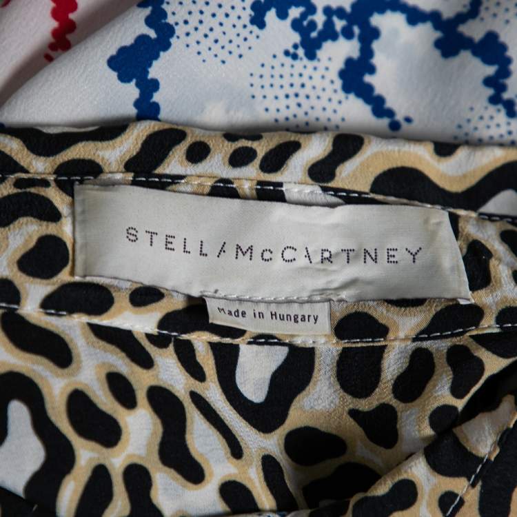 Pre Owned Stella McCartney Multicolor Printed Silk Button Front Shirt M