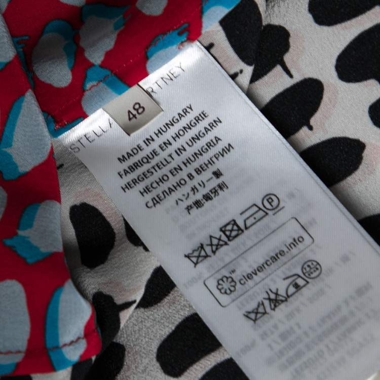Pre Owned Stella McCartney Multicolored Printed Silk Button Front Shirt L