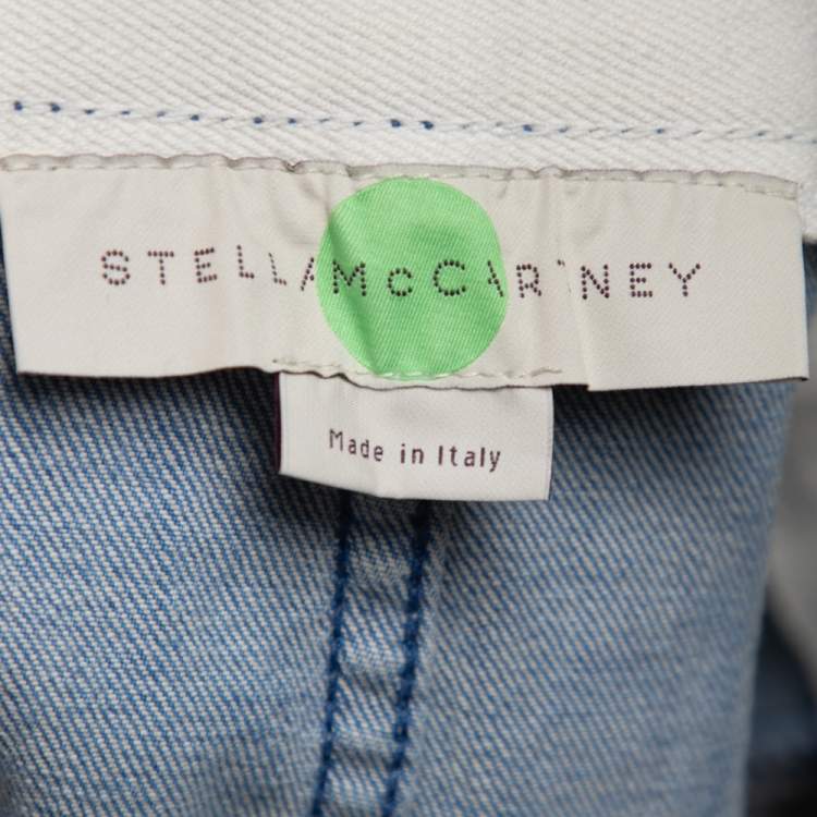 Pre Owned Stella McCartney Blue Denim Button Front Short Skirt M 