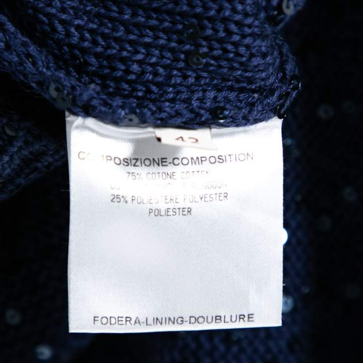 Pre Owned Stella McCartney Blue Sequin Embellished Knit Pants M