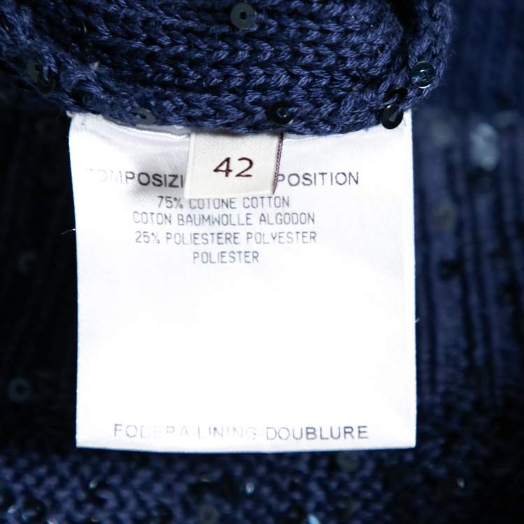 Pre Owned Stella McCartney Blue Sequin Embellished Knit Pants M