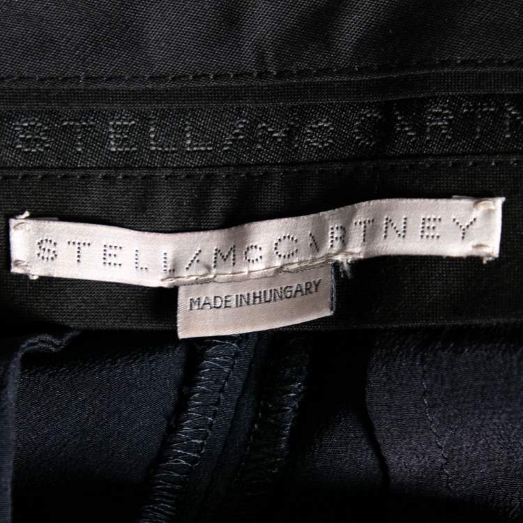 Pre Owned Stella McCartney Navy Blue Silk Straight Leg Pants M