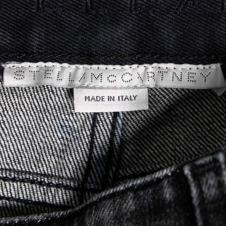 مملوكة مسبقًا Stella McCartney Grey Denim Side Panel Logo Pants M
