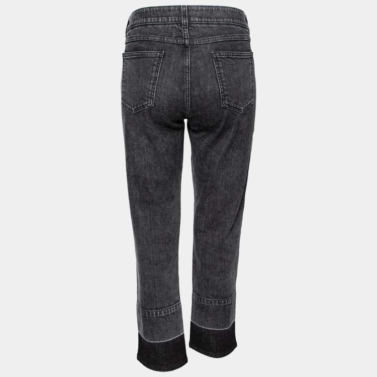 مملوكة مسبقًا Stella McCartney Grey Denim Side Panel Logo Pants M