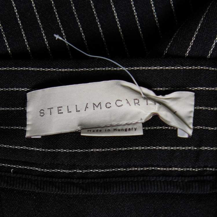Pre Owned Stella McCartney Black Cotton Striped Flared Mini Skirt S