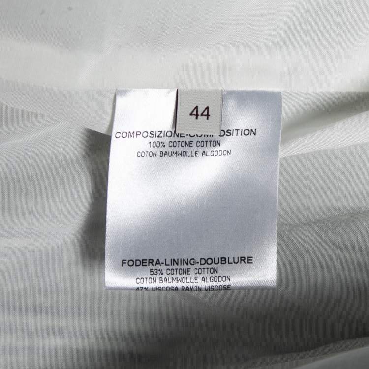 Pre Owned Stella McCartney White and Black Cotton Striped Blazer M