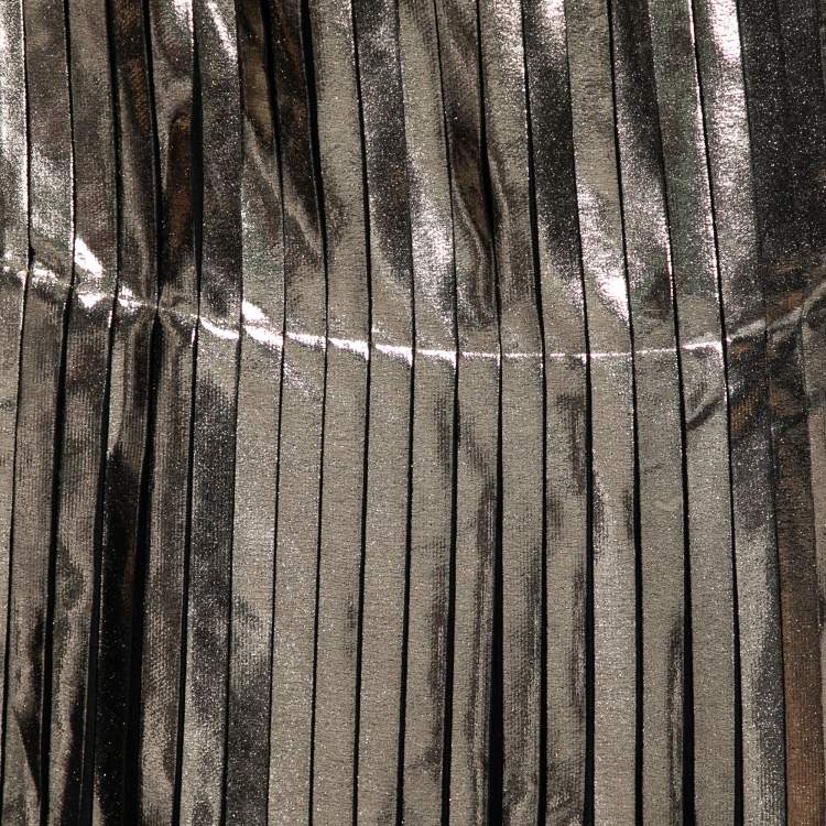 Pre Owned Stella McCartney Black and Gold Crepe Pleated Carmen Skirts M