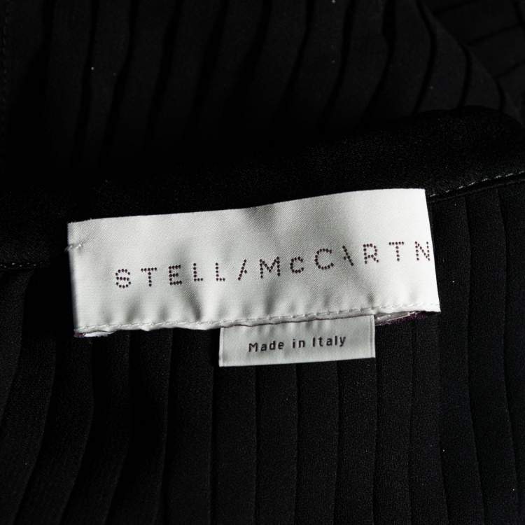 Pre Owned Stella McCartney Black and Gold Crepe Pleated Carmen Skirts M