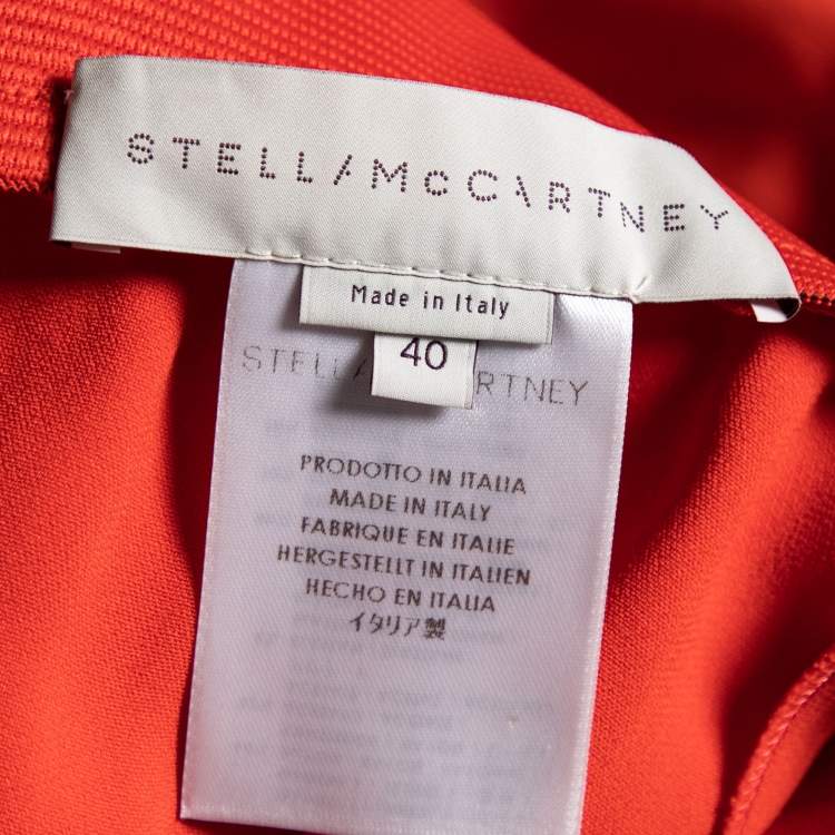 مملوكة مسبقًا Stella McCartney Red Crepe Embroidered Lace Panel Strapless Maxi Dress S