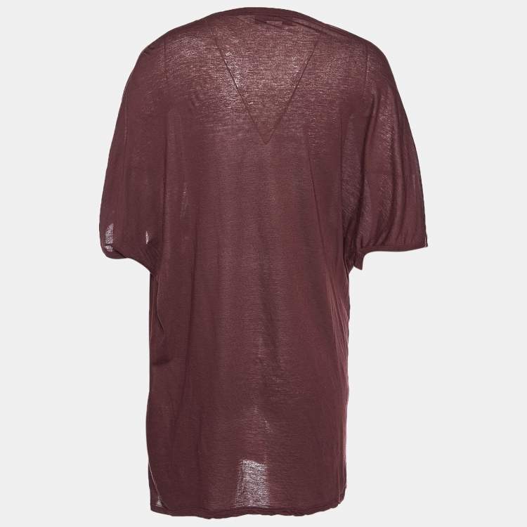 مملوكة مسبقًا Stella McCartney Brown Cotton Eagle Embroidered Blouse M