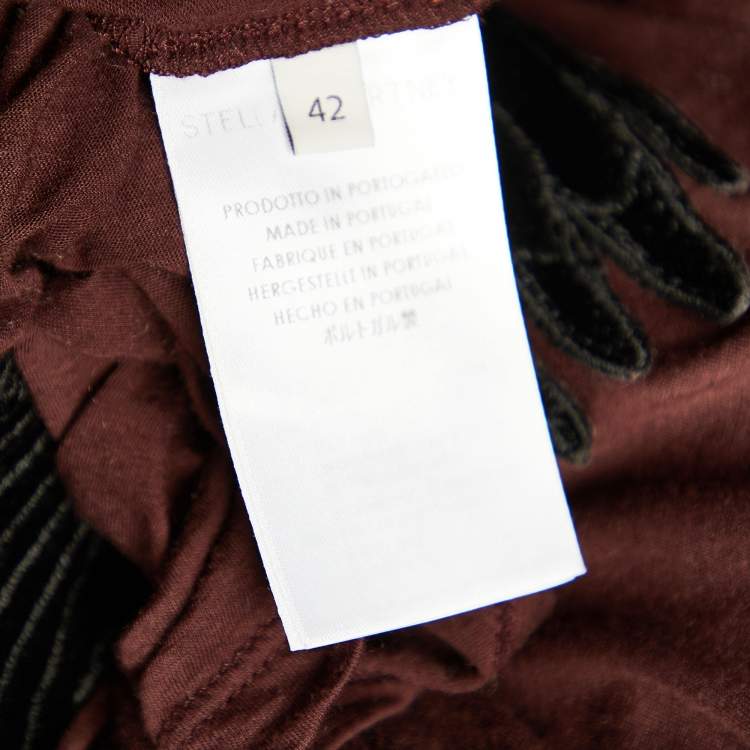 مملوكة مسبقًا Stella McCartney Brown Cotton Eagle Embroidered Blouse M