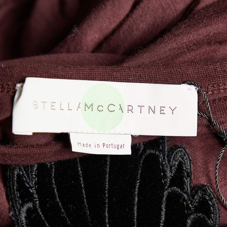 مملوكة مسبقًا Stella McCartney Brown Cotton Eagle Embroidered Blouse M