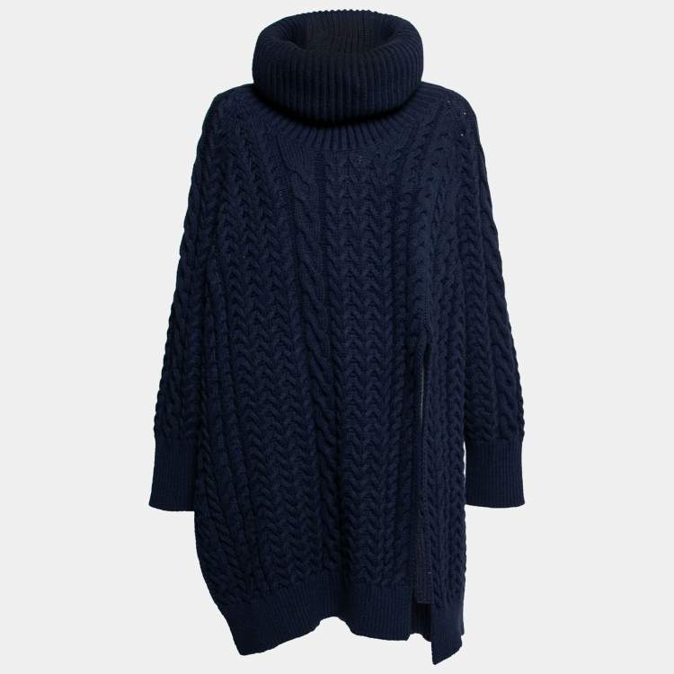 Pre Owned Stella McCartney Navy Blue Oversized Roll Neck Jumper M