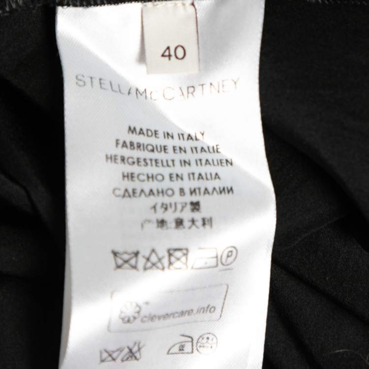 Pre Owned Stella McCartney Black Silk Embroidered Mini Dress S