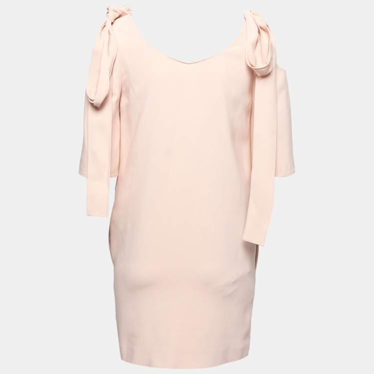 Pre Owned Stella McCartney Pink Crepe Cold Shoulder Mini Dress XS