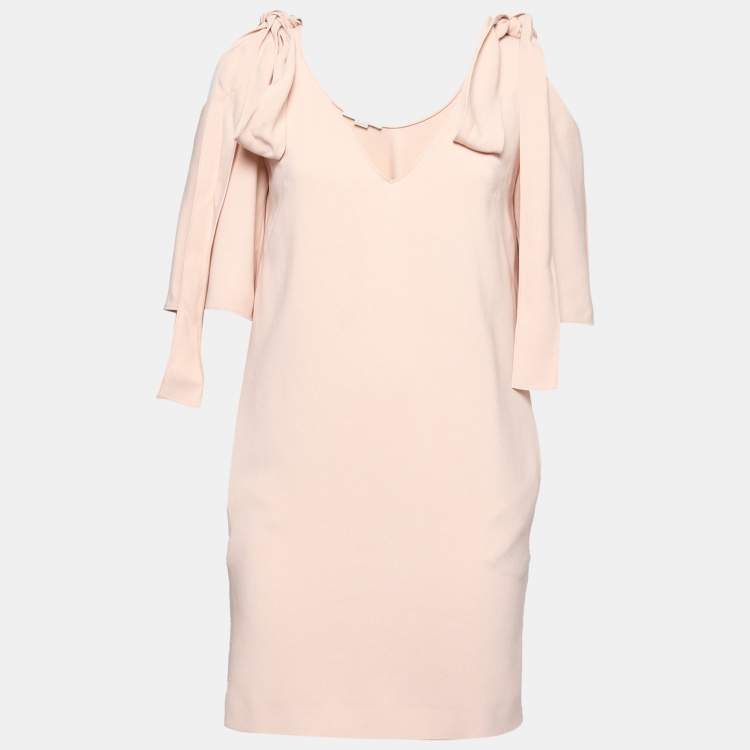 Pre Owned Stella McCartney Pink Crepe Cold Shoulder Mini Dress XS