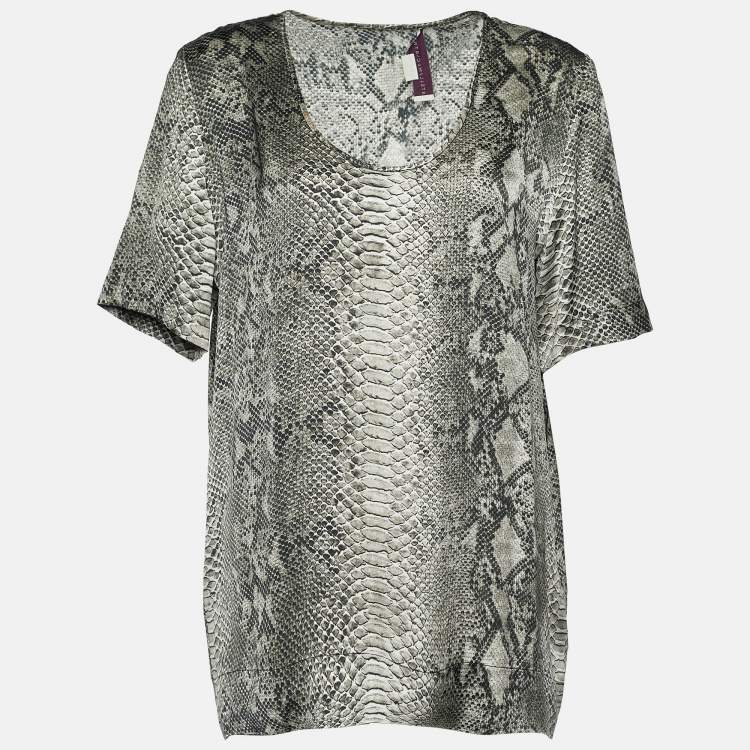 grey snakeskin blouse