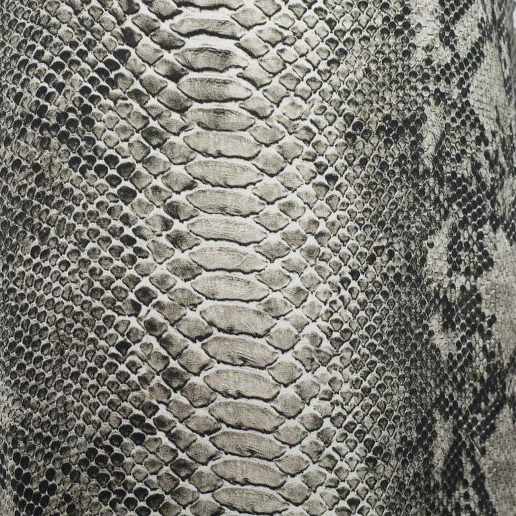 Pre Owned Stella McCartney Grey Snakeskin Print Silk Blouse M