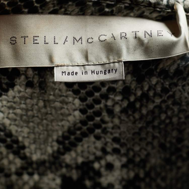 Pre Owned Stella McCartney Grey Snakeskin Print Silk Blouse M