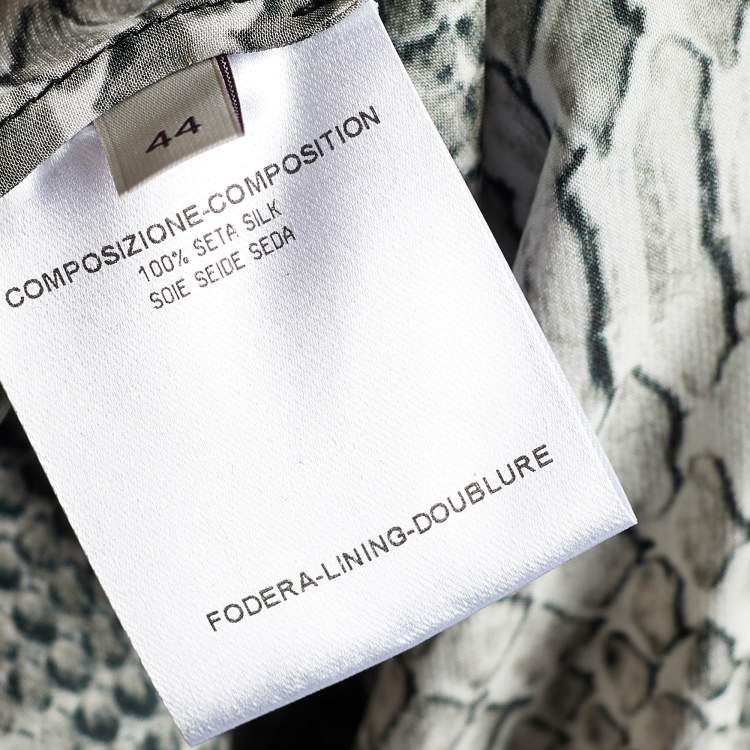 Pre Owned Stella McCartney Grey Snakeskin Print Silk Blouse M