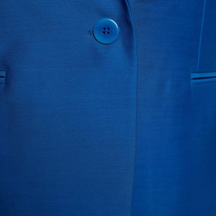مملوكة مسبقًا Stella McCartney Blue Wool Silk Mid-Length Blazer M