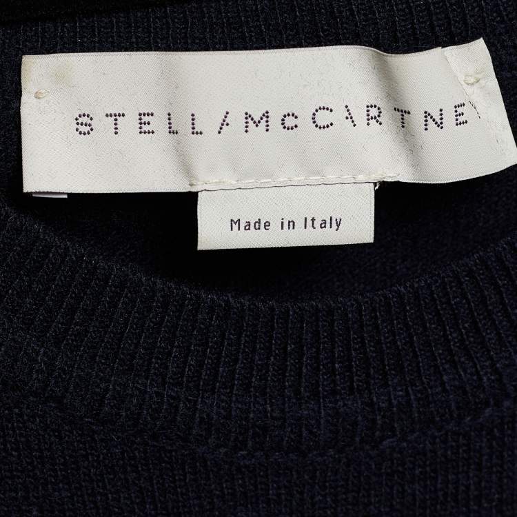 Pre Owned Stella McCartney Navy Blue Eagle Jacquard Sweater Dress M