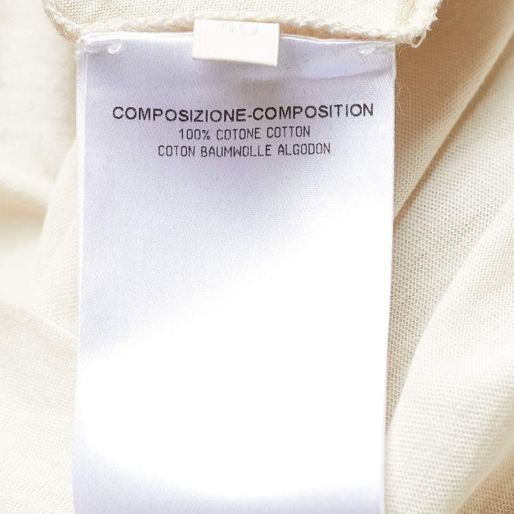Pre Owned Stella McCartney Ivory Zebra Print Cotton Round Neck Top S