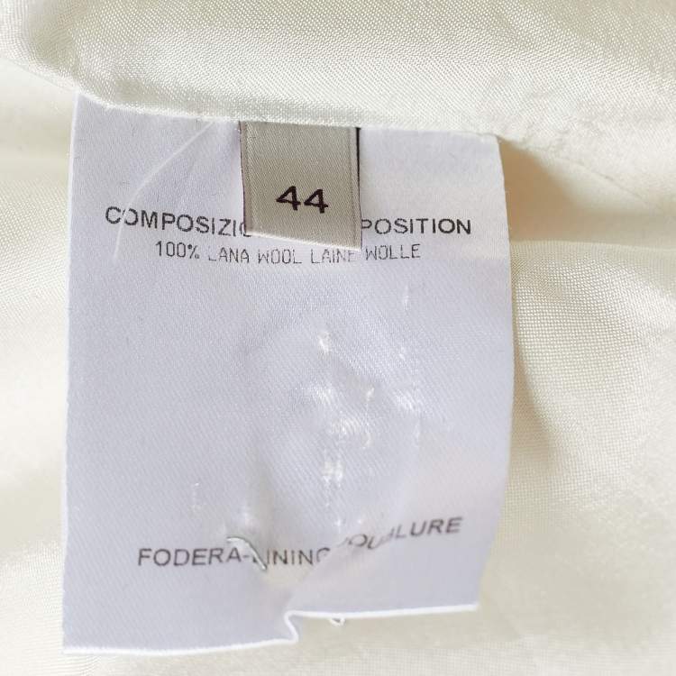 Pre Owned Stella McCartney Cream Wool Single Breasted Blazer M