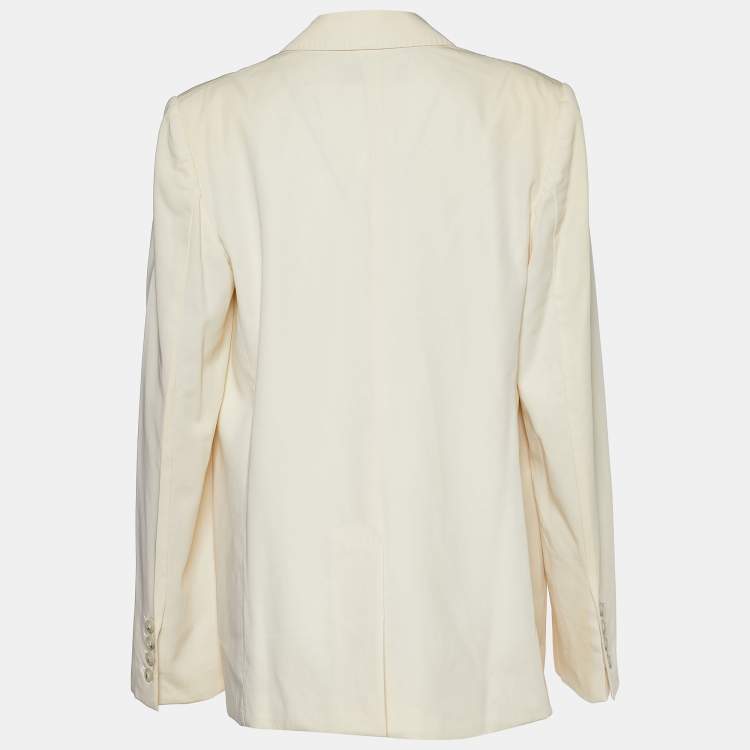 Pre Owned Stella McCartney Cream Wool Single Breasted Blazer M