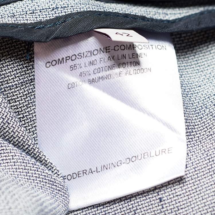 Pre Owned Stella McCartney Grey Linen Single Breasted Blazer M