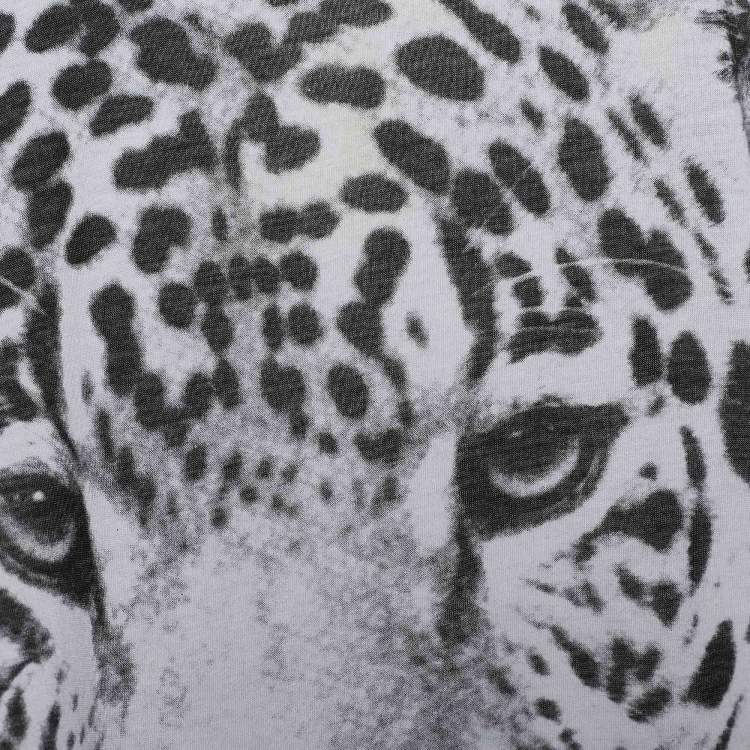 Pre Owned Stella McCartney White Cotton Leopard Print Top S