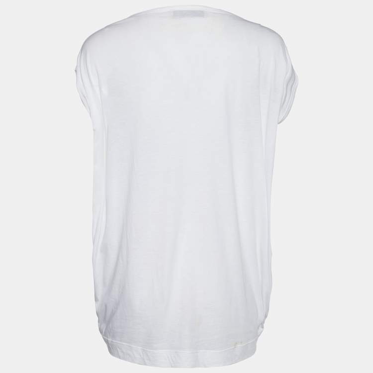 Pre Owned Stella McCartney White Cotton Leopard Print Top S