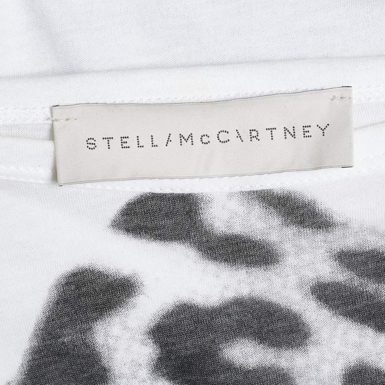 Pre Owned Stella McCartney White Cotton Leopard Print Top S