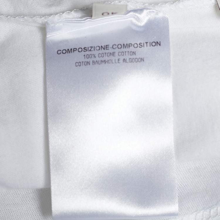 Pre Owned Stella McCartney White Cotton Leopard Print Top S
