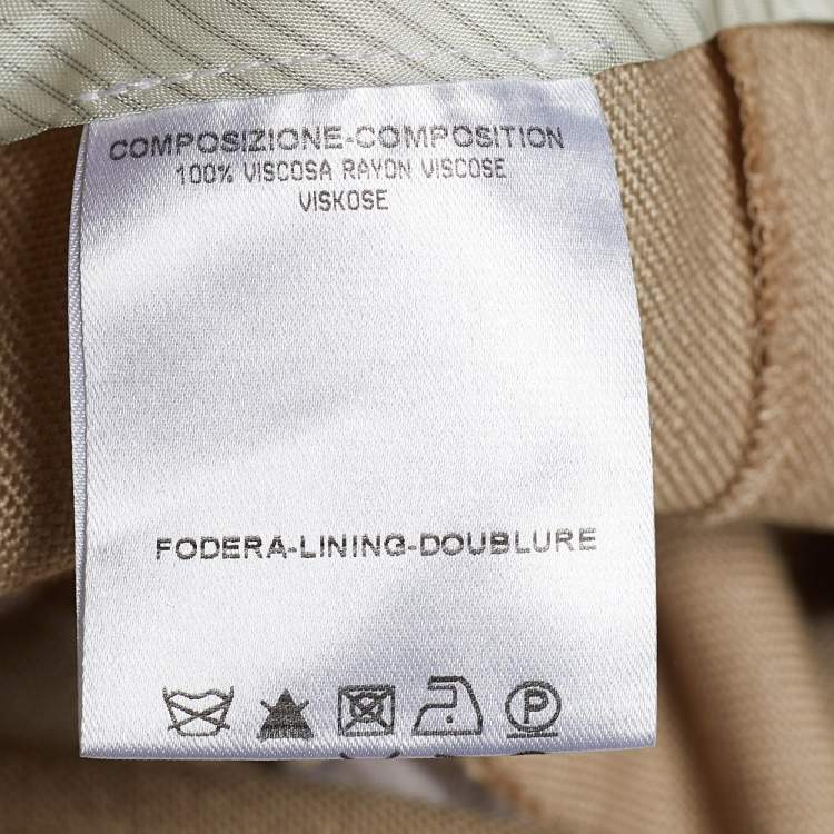 Pre Owned Stella McCartney Beige Cuffed Hem Trousers M