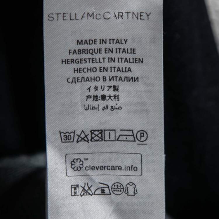 Pre Owned Stella McCartney Navy Blue Denim Slit Detail Long Sleeve Blouse M