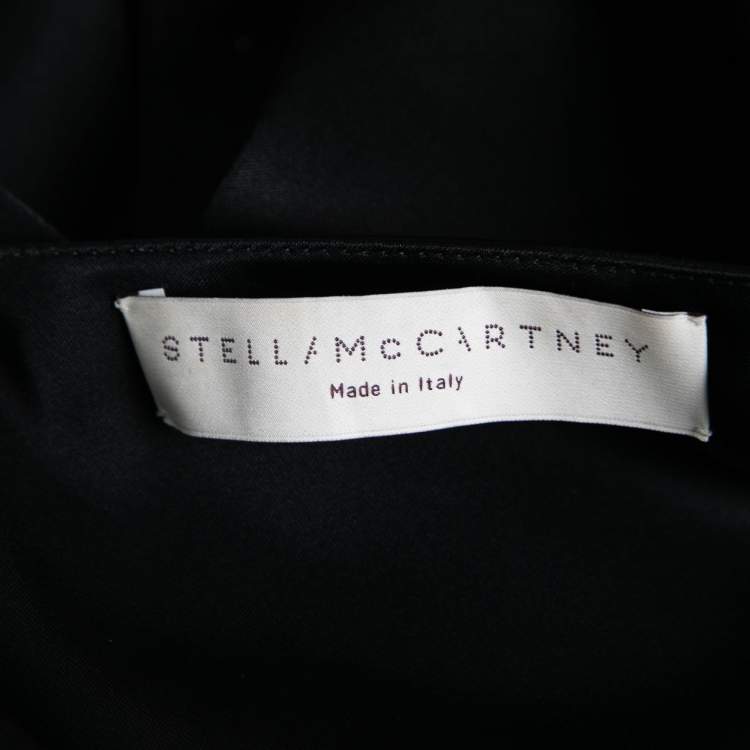 Pre Owned Stella McCartney Black Silk Ruffle Front Sleeveless Top M
