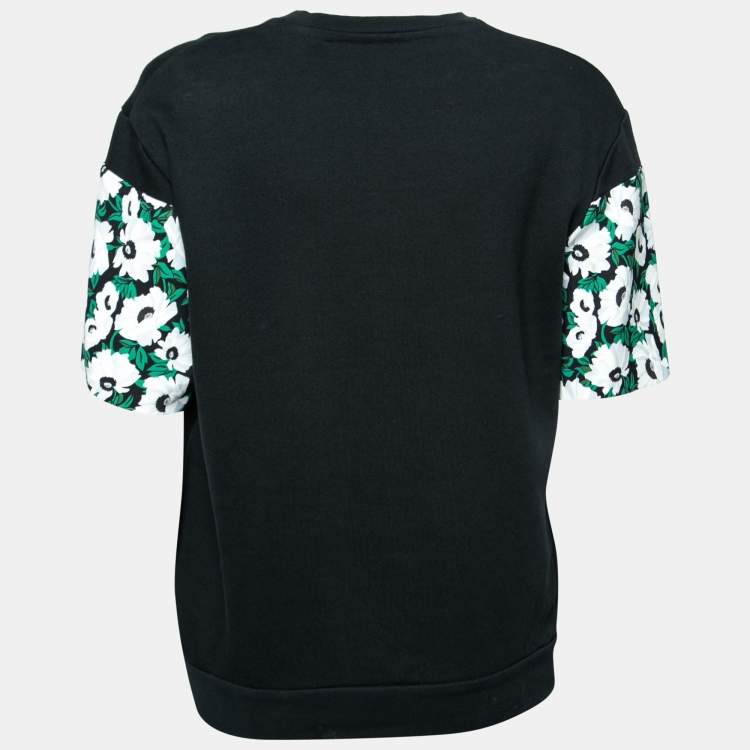 Pre Owned Stella McCartney Black Floral Print & Embroidered Top S