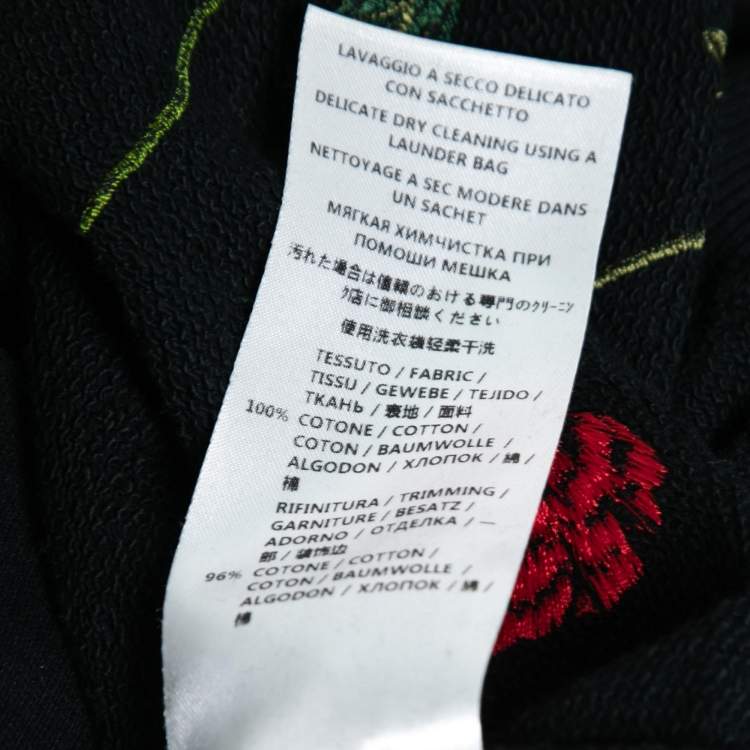 Pre Owned Stella McCartney Black Floral Print & Embroidered Top S