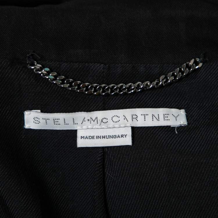 Pre Owned Stella McCartney Black Wool Single-Breasted Blazer M