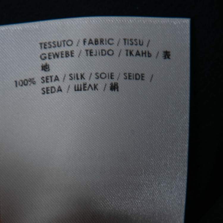 مملوكة مسبقًا Stella McCartney Navy Blue Silk Chiffon Short Sleeve Top M